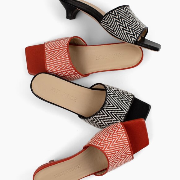 Slide On Over – Black Leather & Raffia Slides, New in Box - Picture 5 of 6